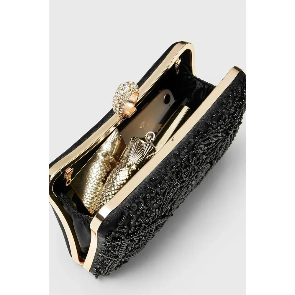 Evening Clutch Purses for Women Satin Beaded Sequin 1920s Gatsby Style